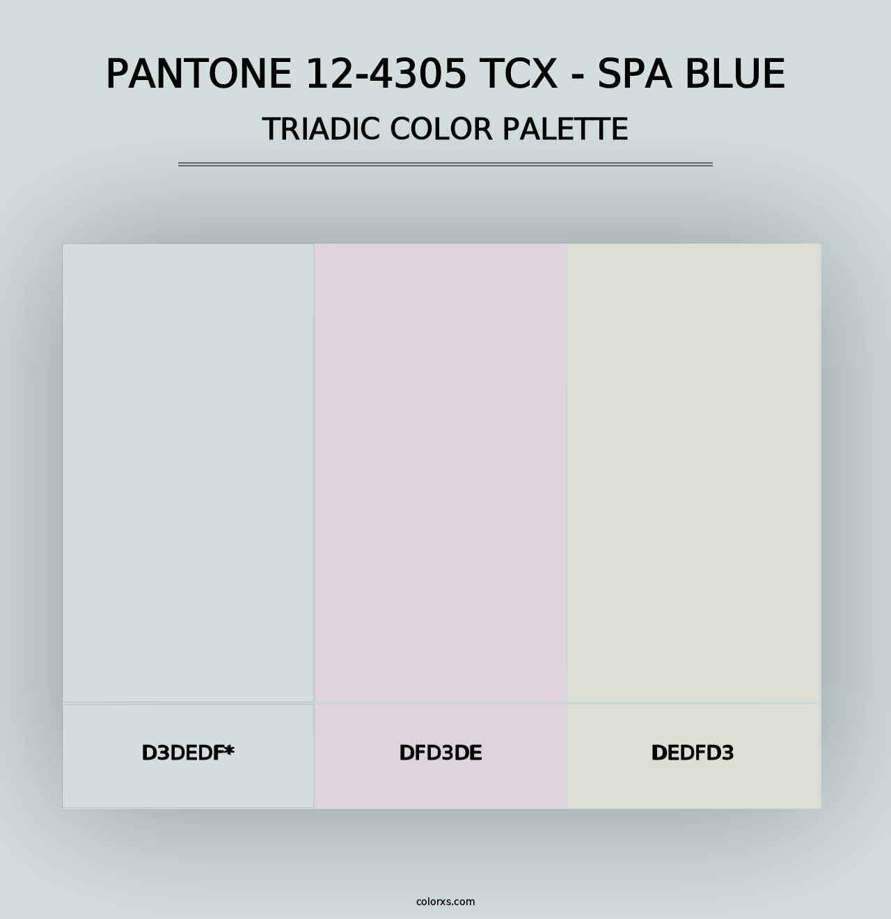 PANTONE 12-4305 TCX - Spa Blue - Triadic Color Palette