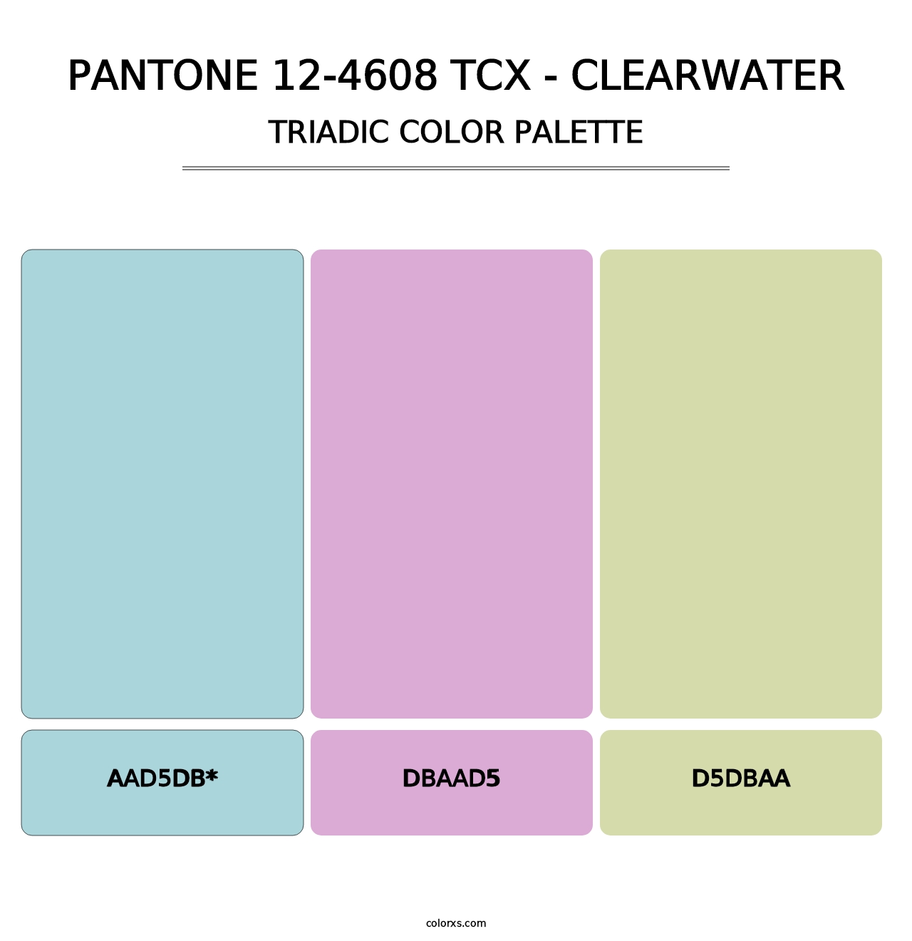 PANTONE 12-4608 TCX - Clearwater - Triadic Color Palette