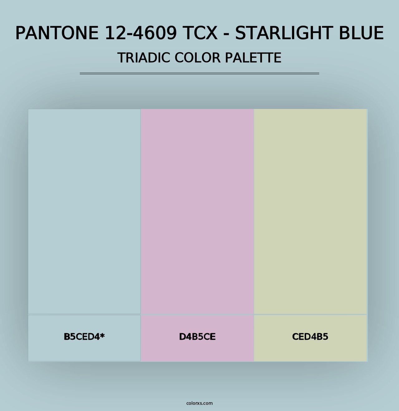 PANTONE 12-4609 TCX - Starlight Blue - Triadic Color Palette