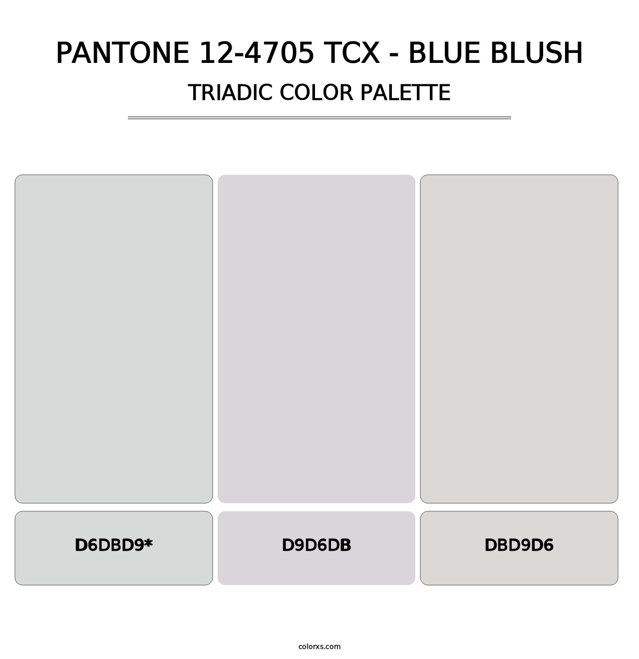 PANTONE 12-4705 TCX - Blue Blush - Triadic Color Palette