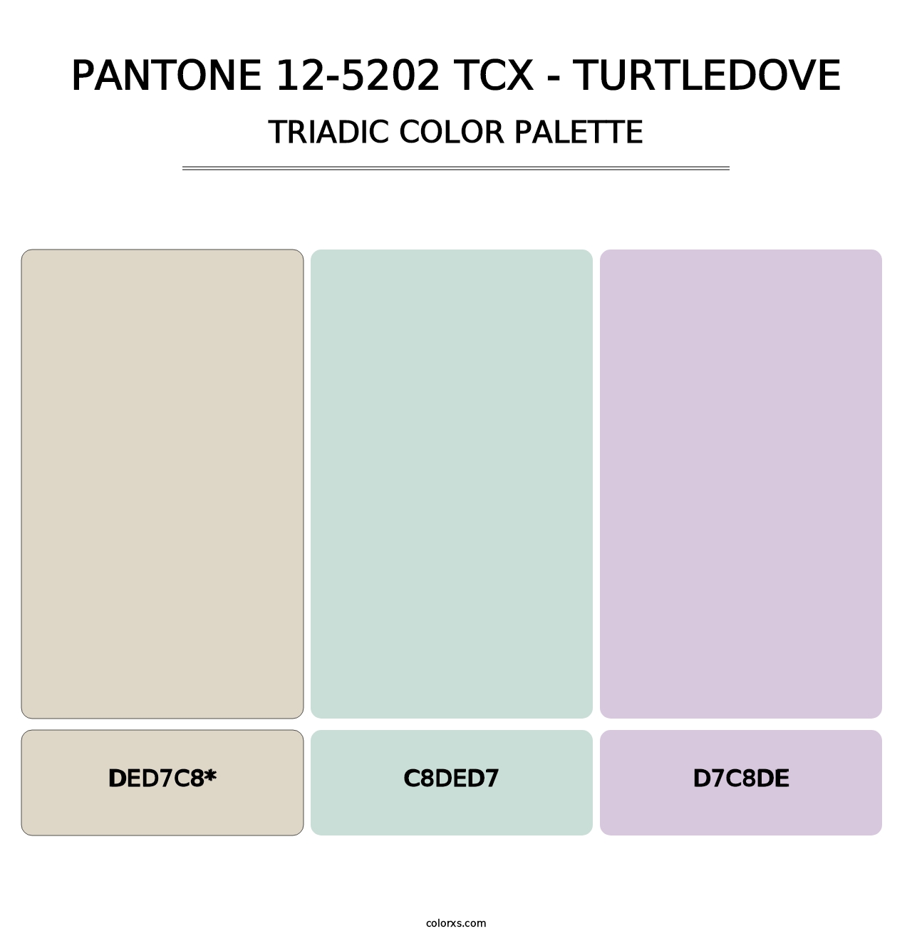 PANTONE 12-5202 TCX - Turtledove - Triadic Color Palette