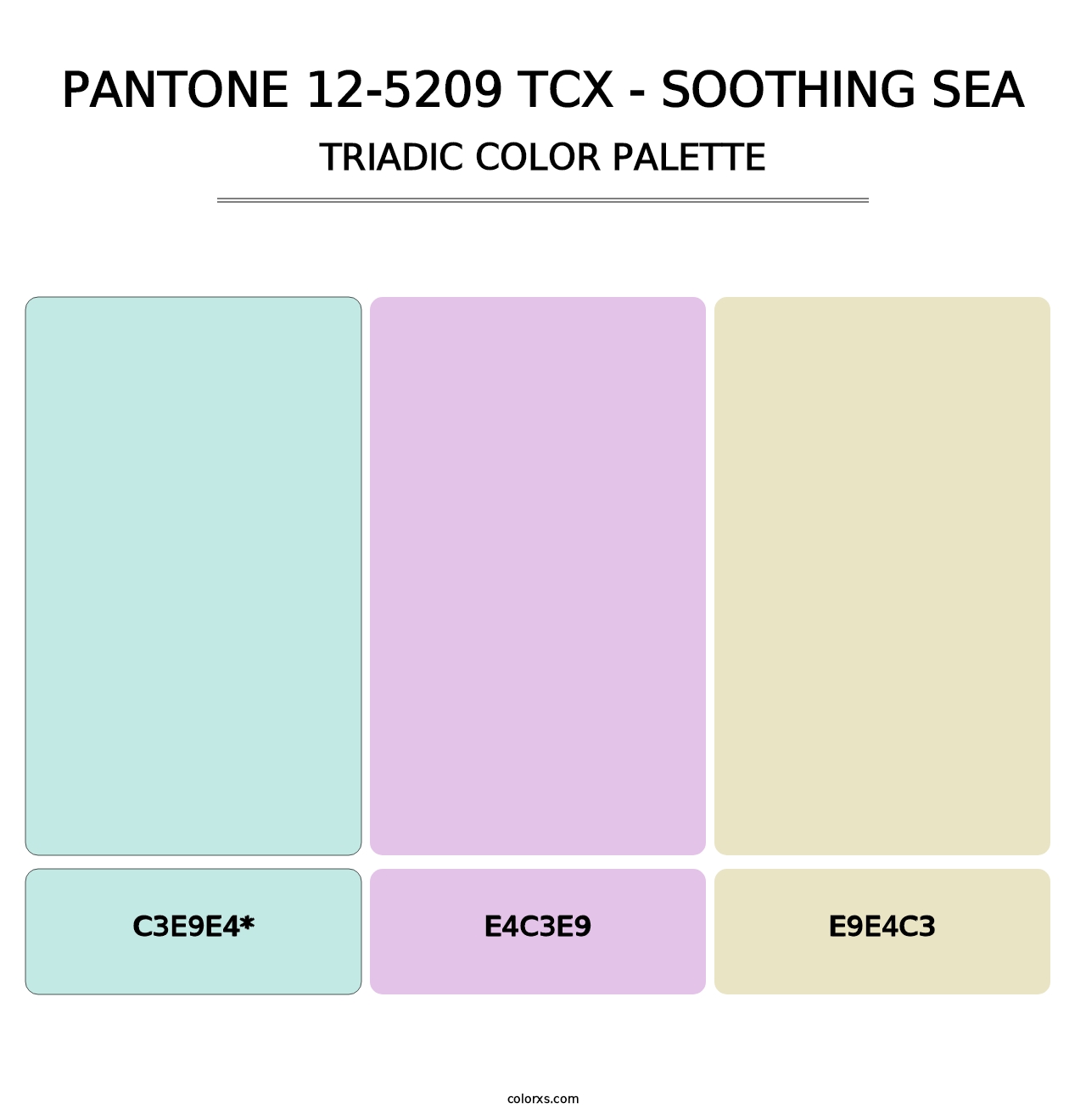 PANTONE 12-5209 TCX - Soothing Sea - Triadic Color Palette