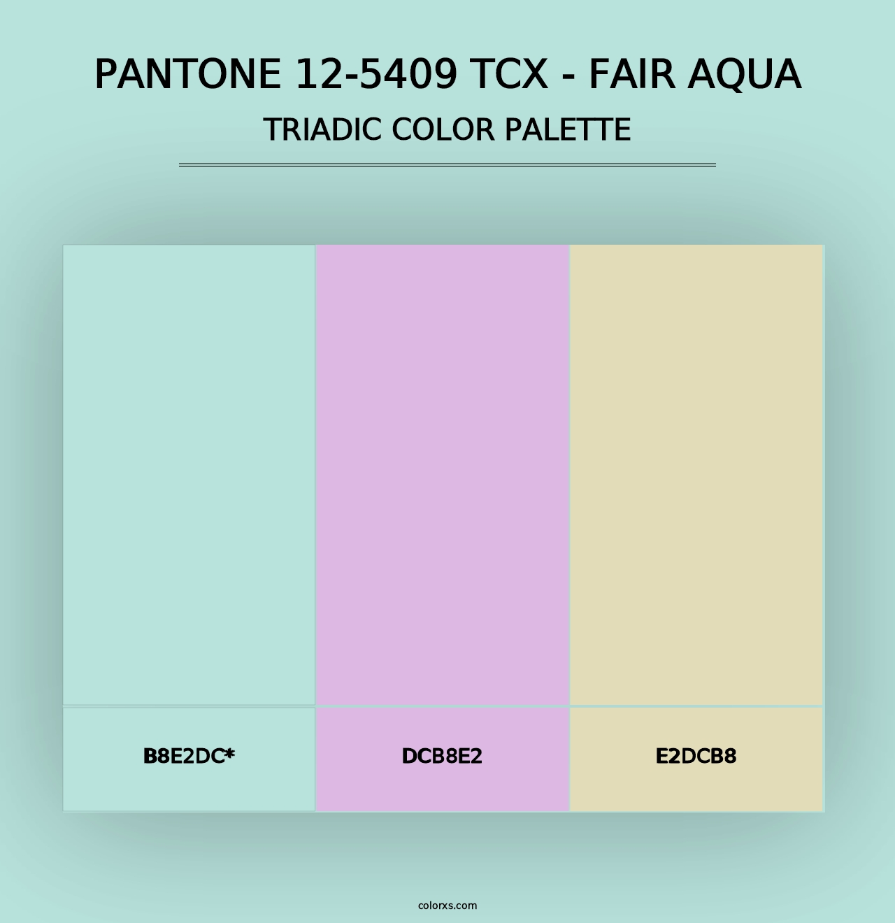 PANTONE 12-5409 TCX - Fair Aqua - Triadic Color Palette