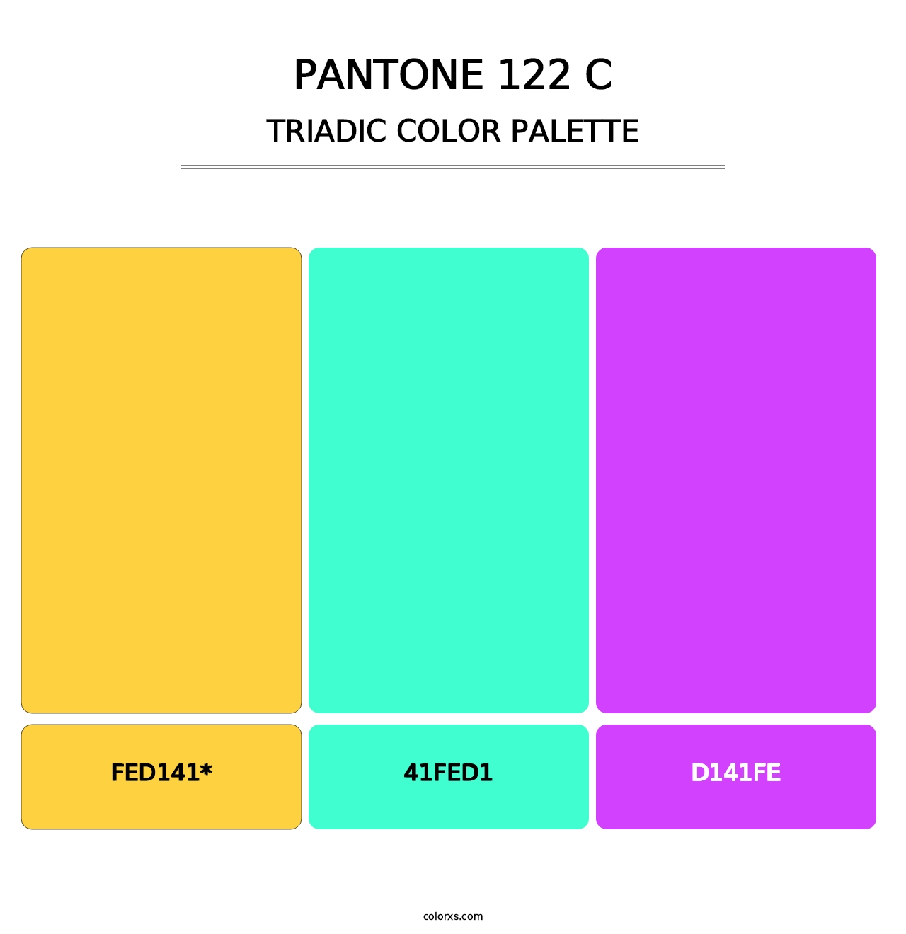 PANTONE 122 C - Triadic Color Palette