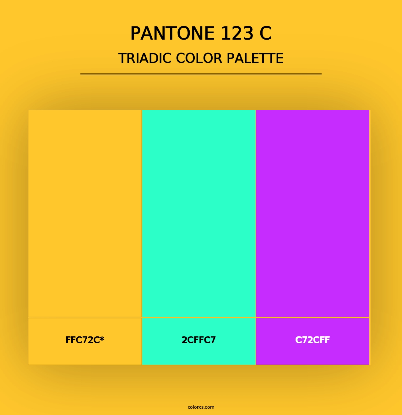 PANTONE 123 C - Triadic Color Palette