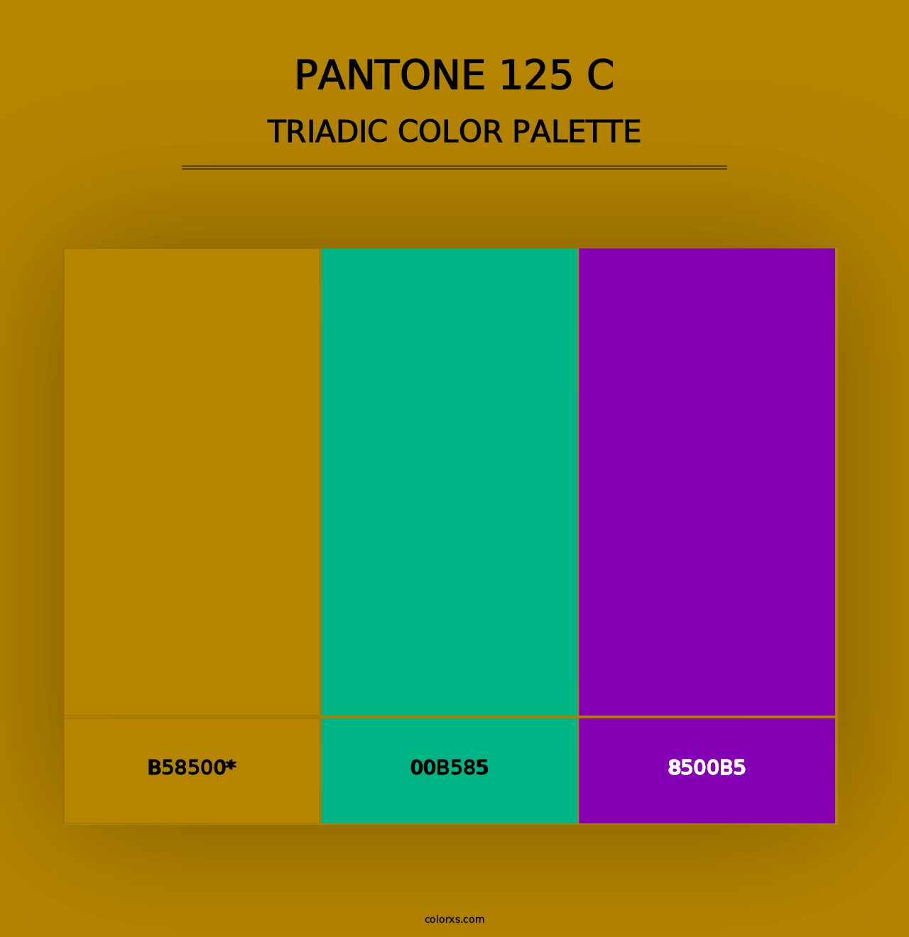 PANTONE 125 C - Triadic Color Palette