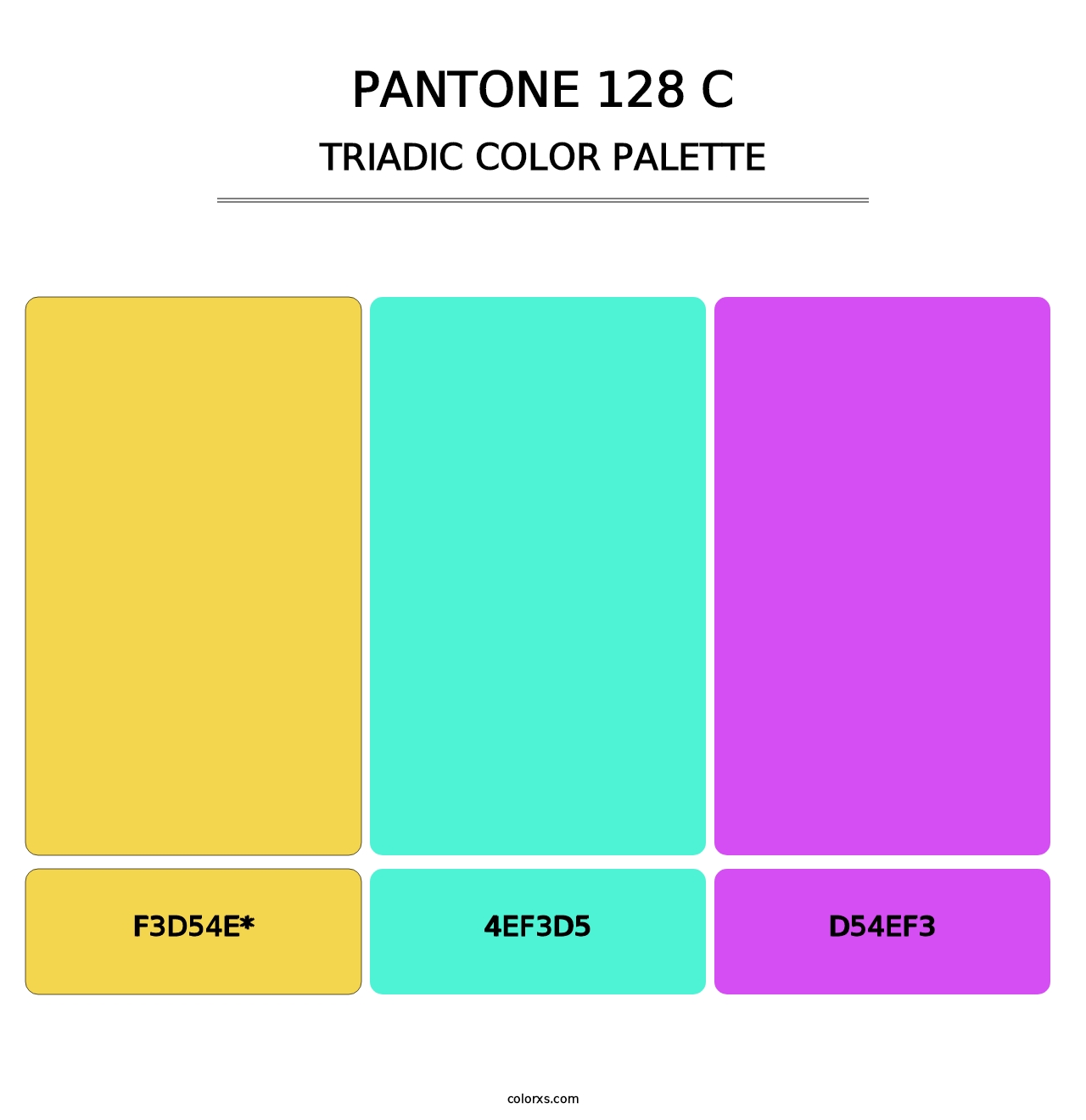 PANTONE 128 C - Triadic Color Palette