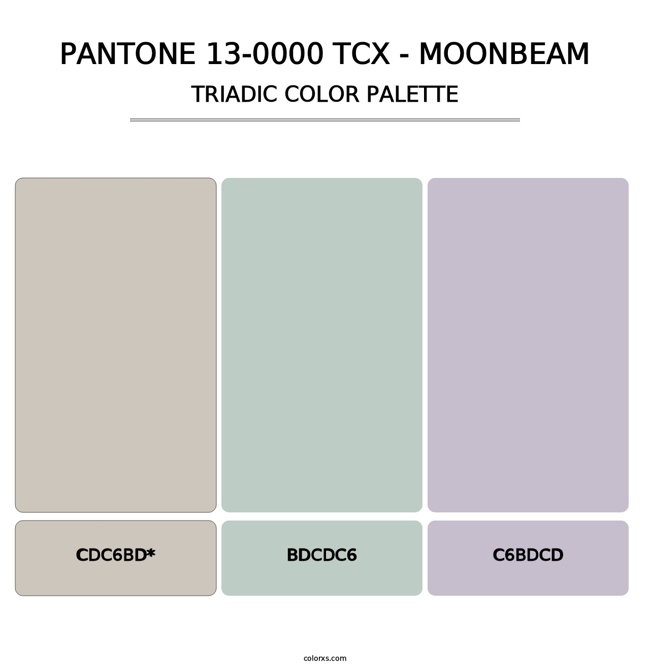 PANTONE 13-0000 TCX - Moonbeam - Triadic Color Palette