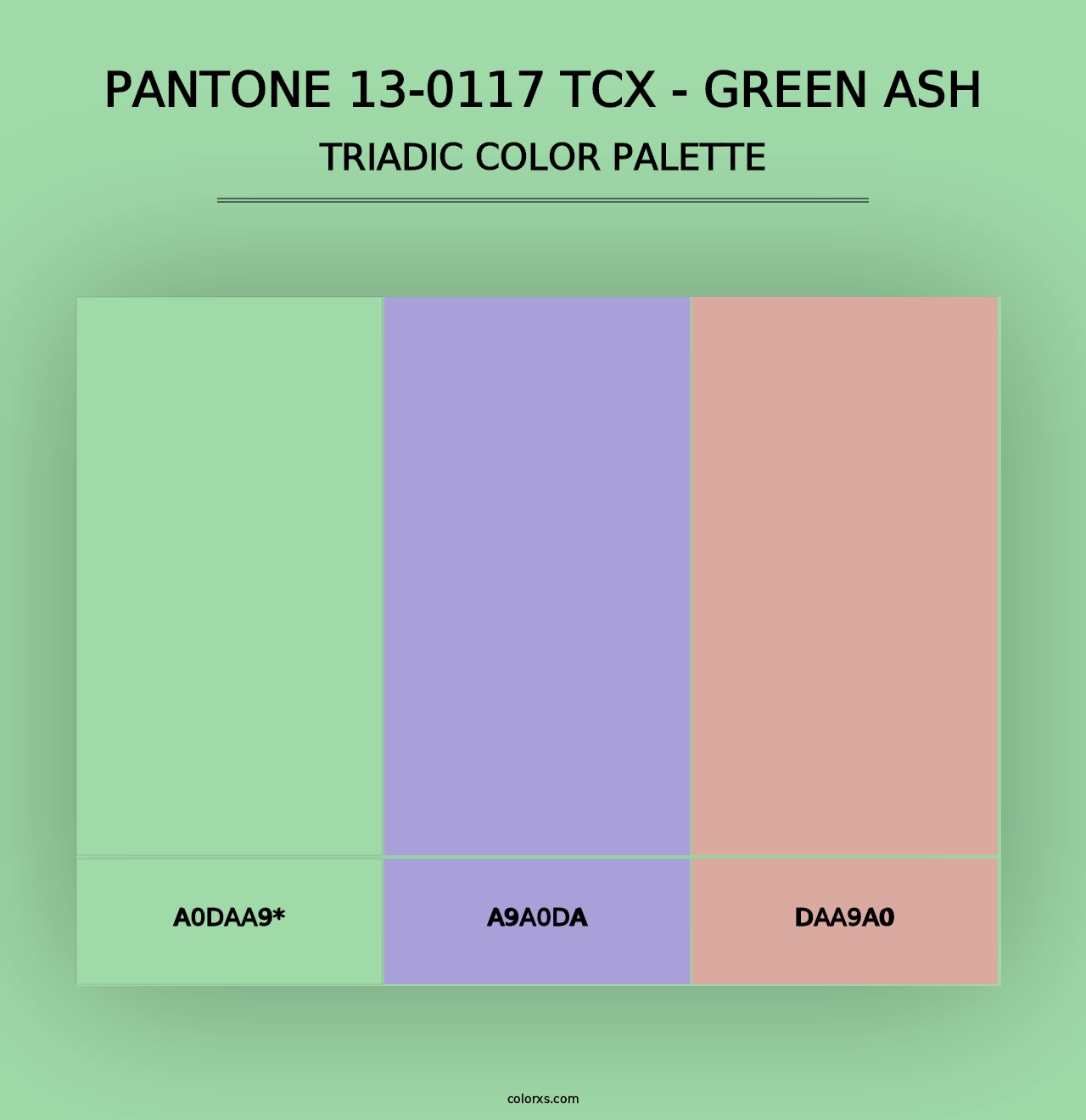 PANTONE 13-0117 TCX - Green Ash - Triadic Color Palette