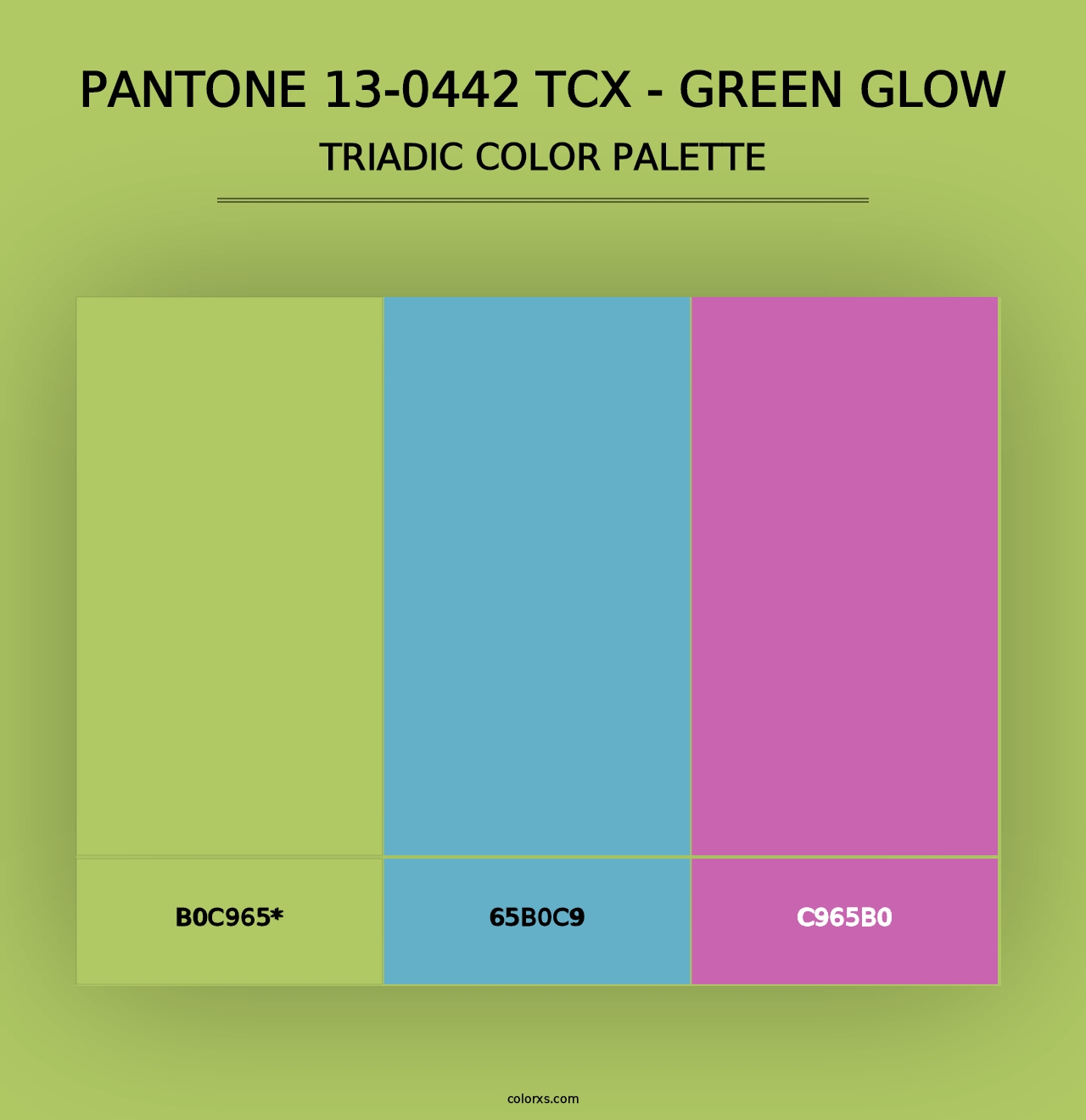 PANTONE 13-0442 TCX - Green Glow - Triadic Color Palette