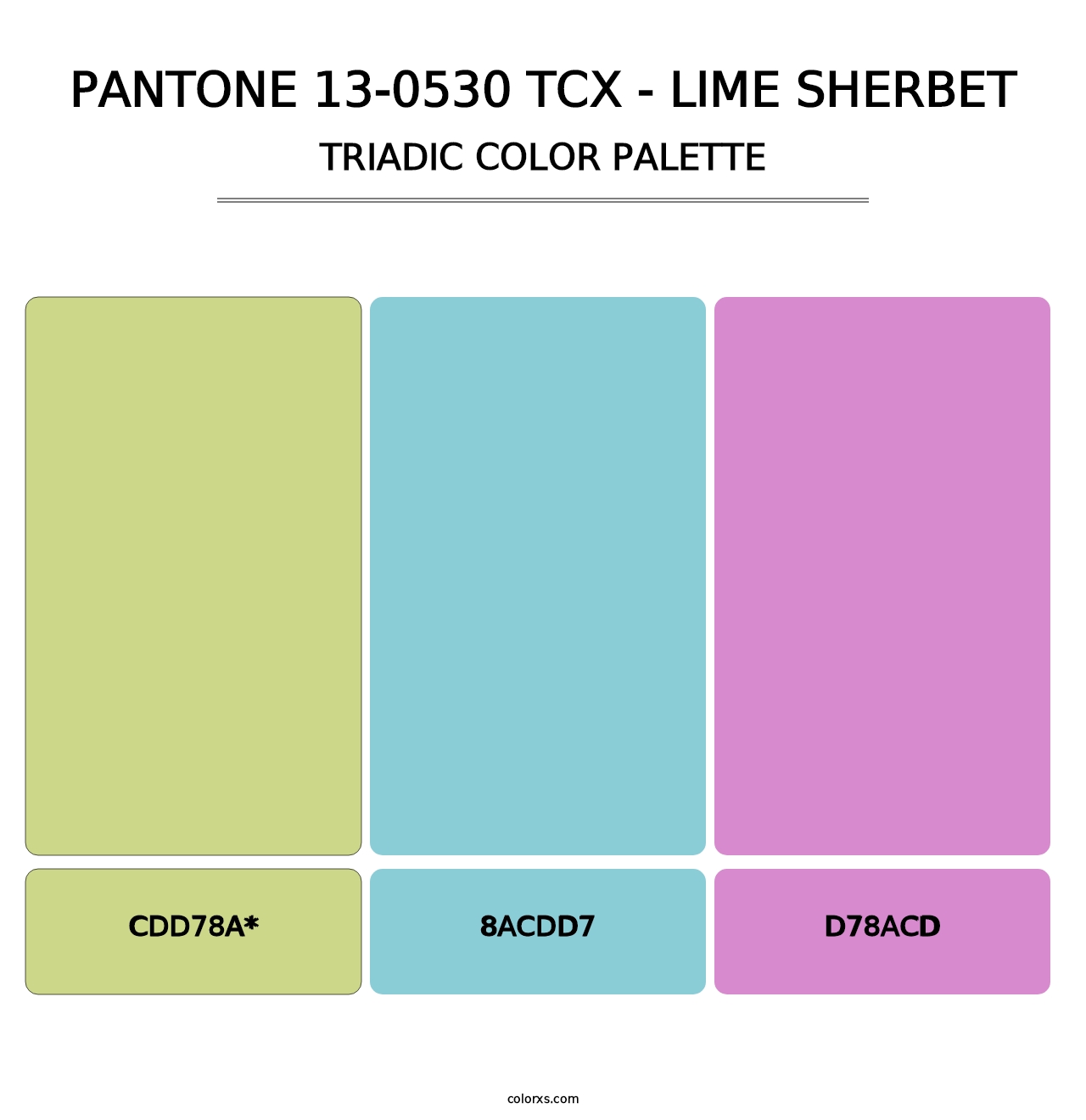 PANTONE 13-0530 TCX - Lime Sherbet - Triadic Color Palette