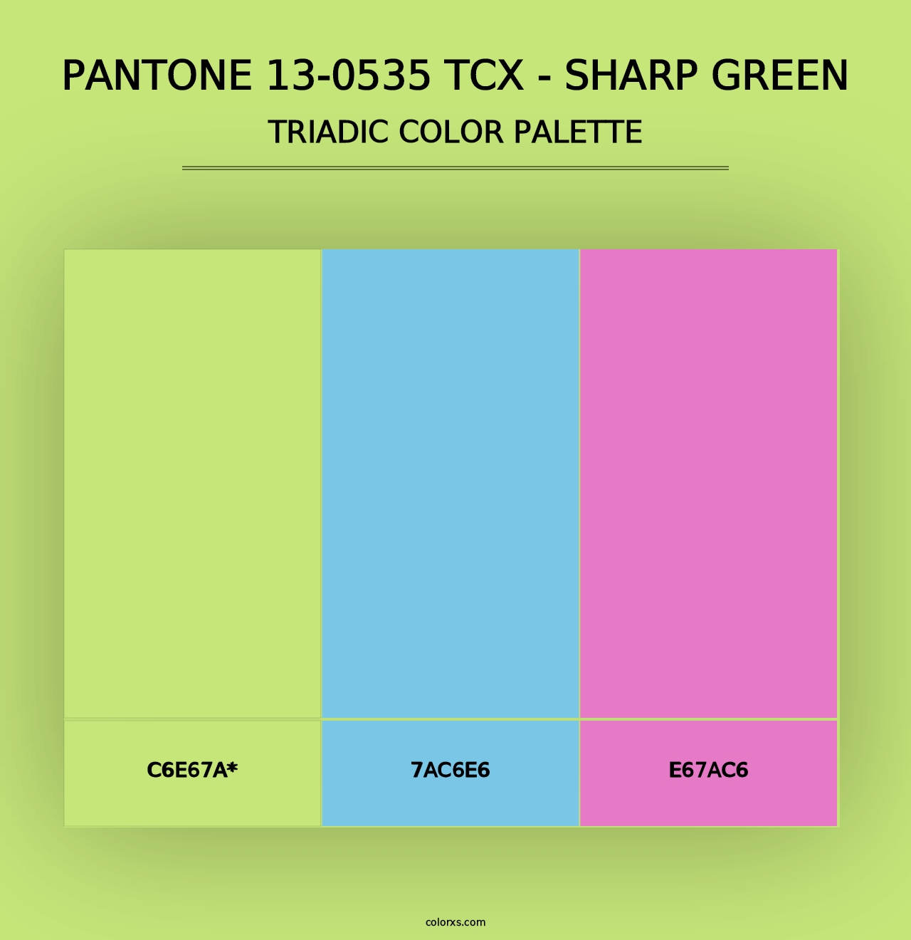 PANTONE 13-0535 TCX - Sharp Green - Triadic Color Palette