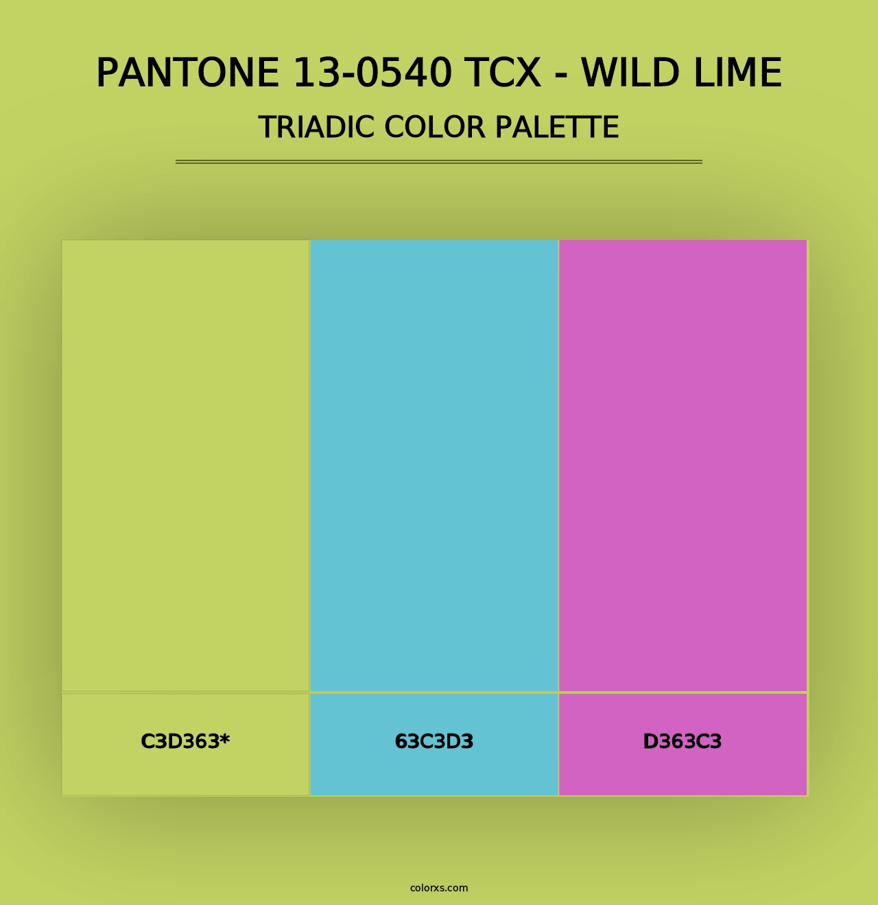 PANTONE 13-0540 TCX - Wild Lime - Triadic Color Palette