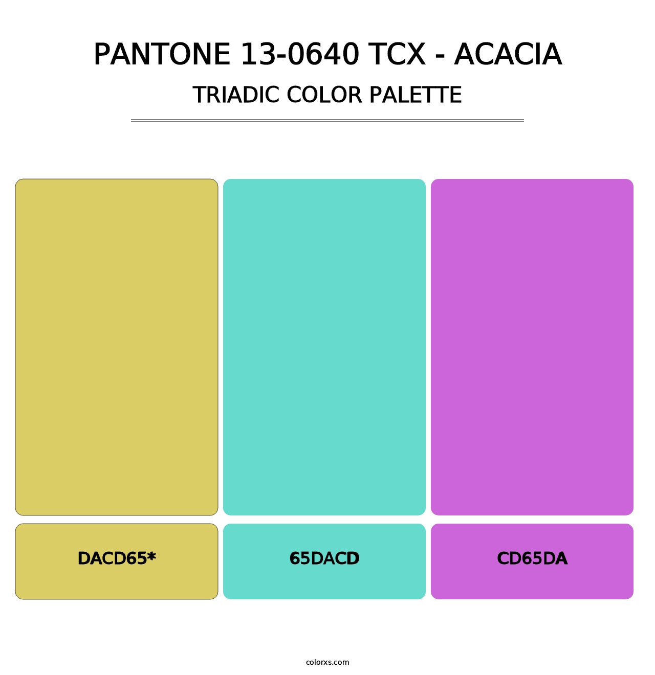 PANTONE 13-0640 TCX - Acacia - Triadic Color Palette