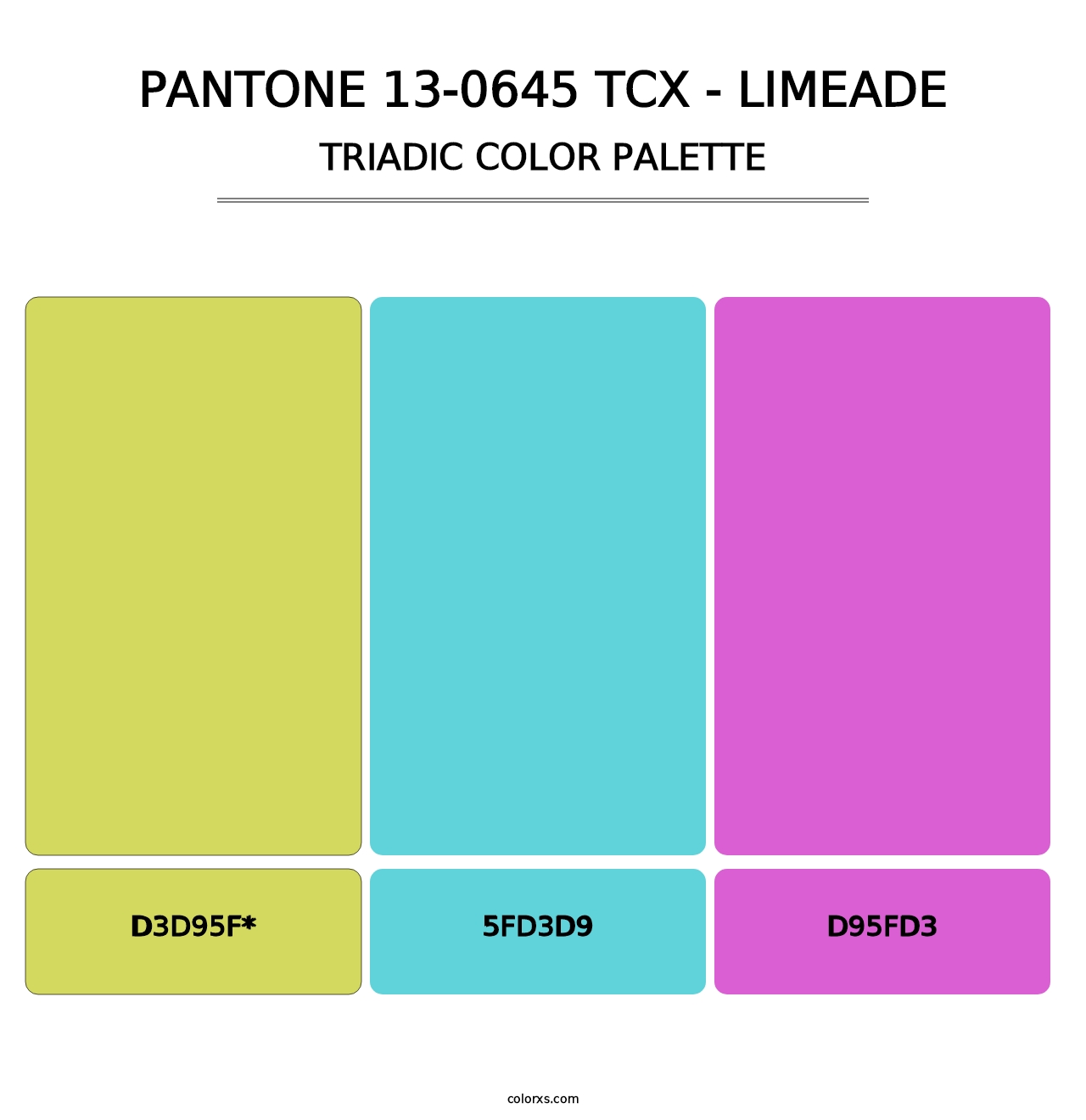 PANTONE 13-0645 TCX - Limeade - Triadic Color Palette