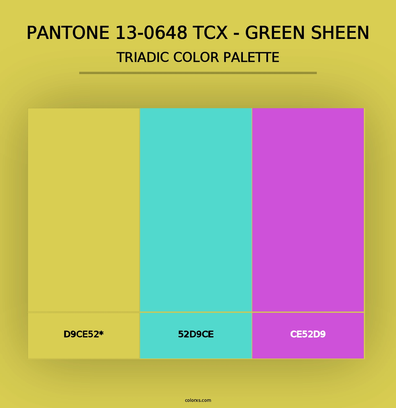 PANTONE 13-0648 TCX - Green Sheen - Triadic Color Palette