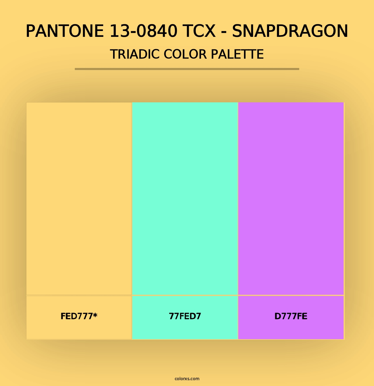 PANTONE 13-0840 TCX - Snapdragon - Triadic Color Palette