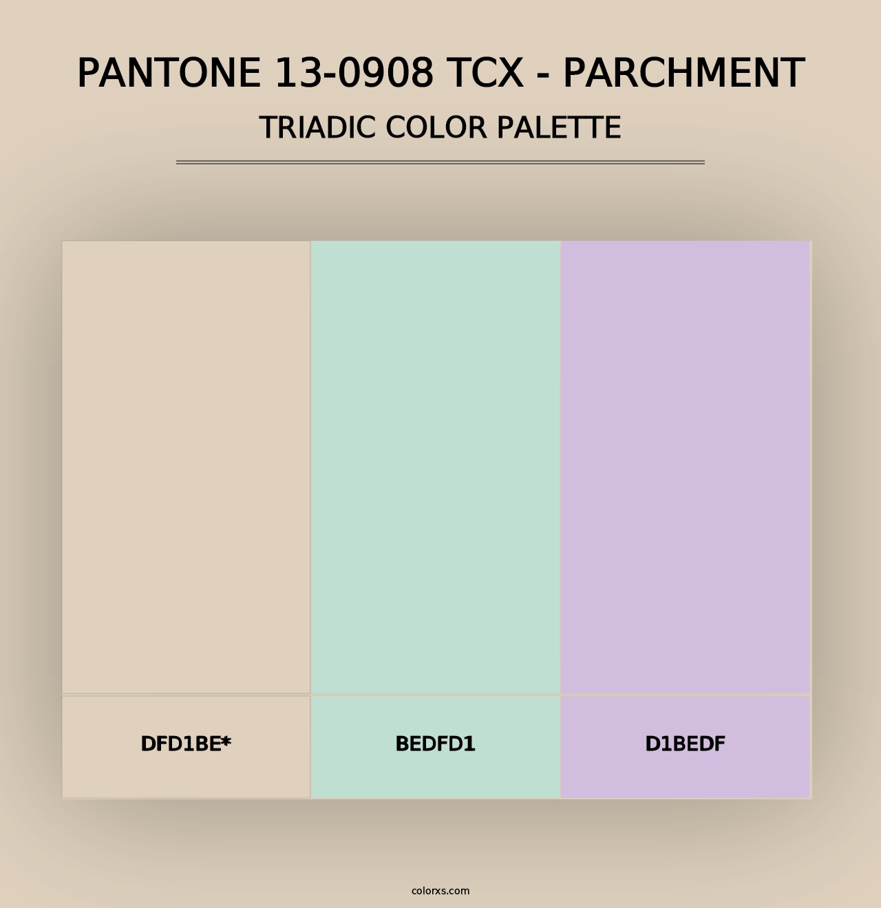 PANTONE 13-0908 TCX - Parchment - Triadic Color Palette