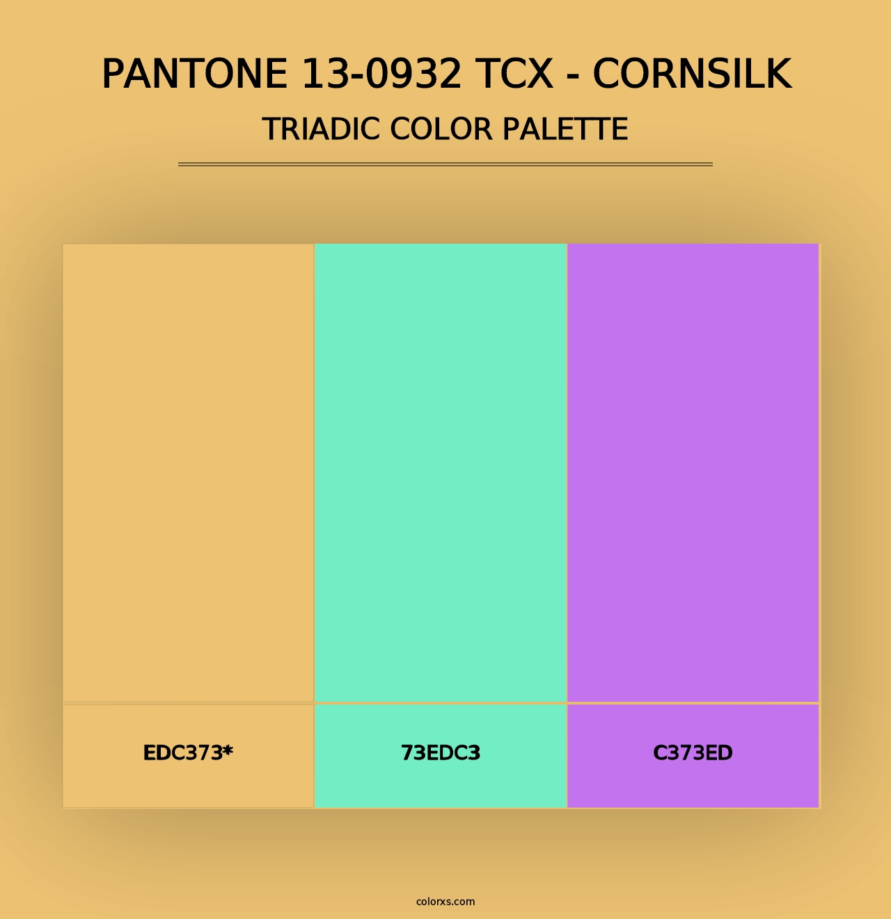 PANTONE 13-0932 TCX - Cornsilk - Triadic Color Palette