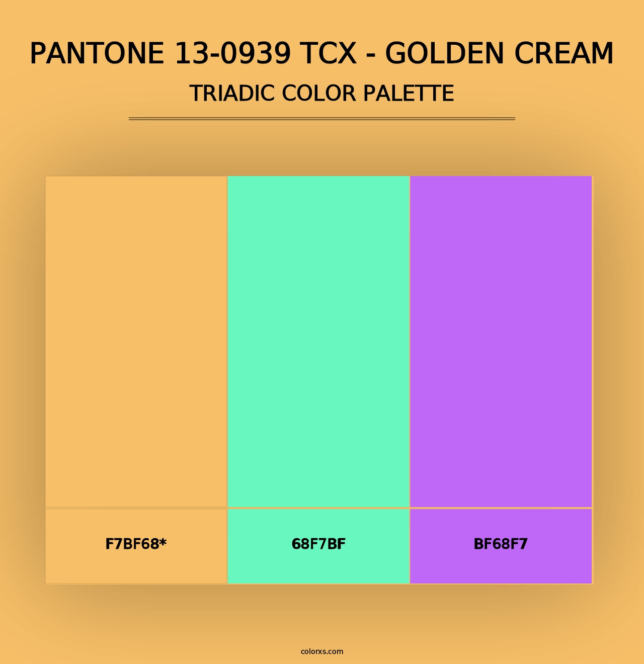 PANTONE 13-0939 TCX - Golden Cream - Triadic Color Palette