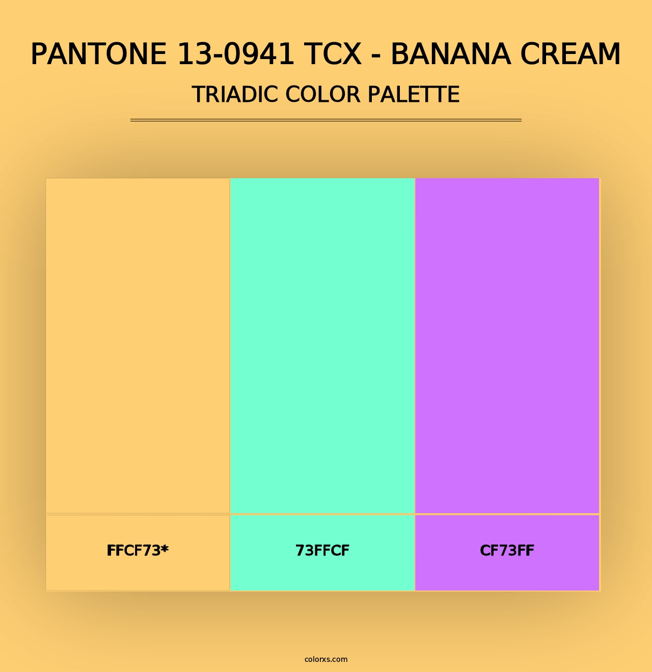 PANTONE 13-0941 TCX - Banana Cream - Triadic Color Palette