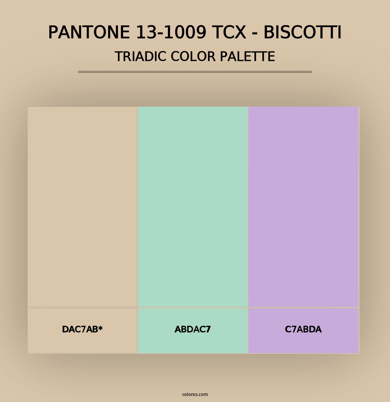 PANTONE 13-1009 TCX - Biscotti - Triadic Color Palette