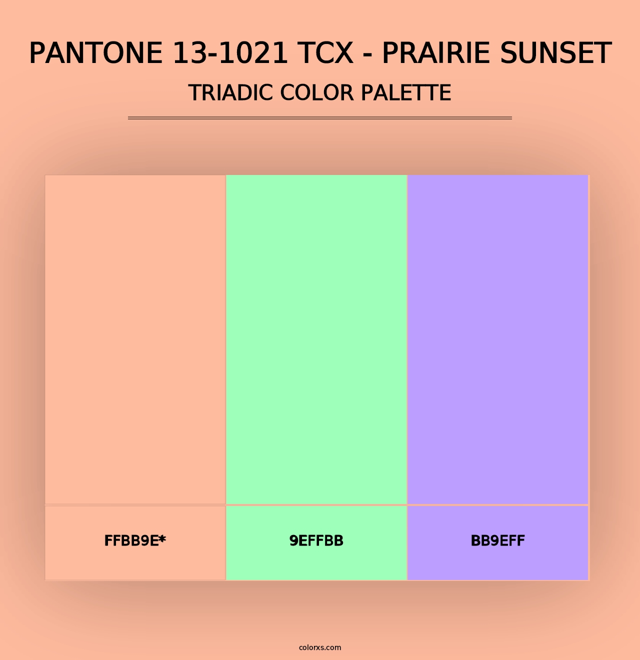 PANTONE 13-1021 TCX - Prairie Sunset - Triadic Color Palette