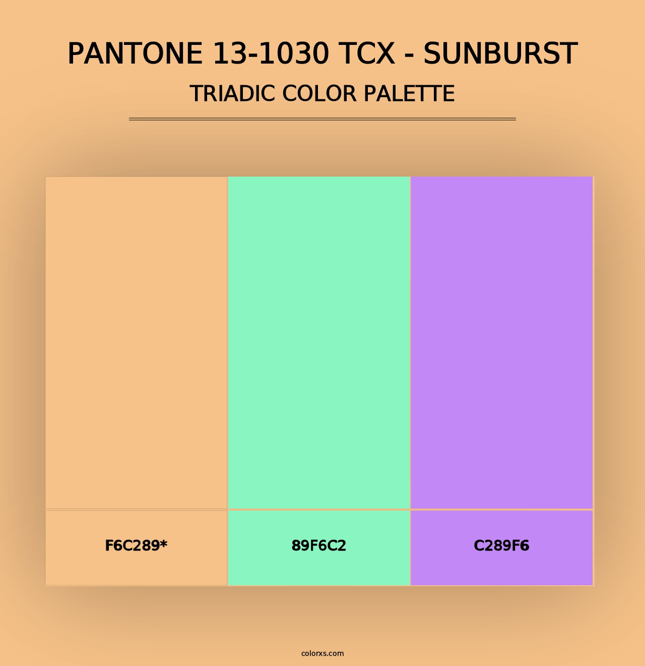 PANTONE 13-1030 TCX - Sunburst - Triadic Color Palette