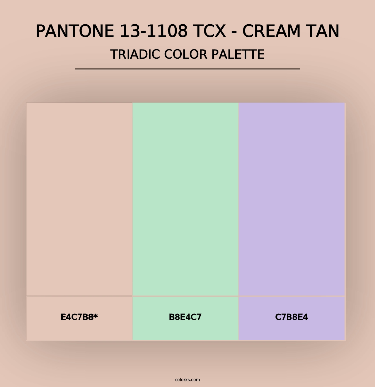 PANTONE 13-1108 TCX - Cream Tan - Triadic Color Palette