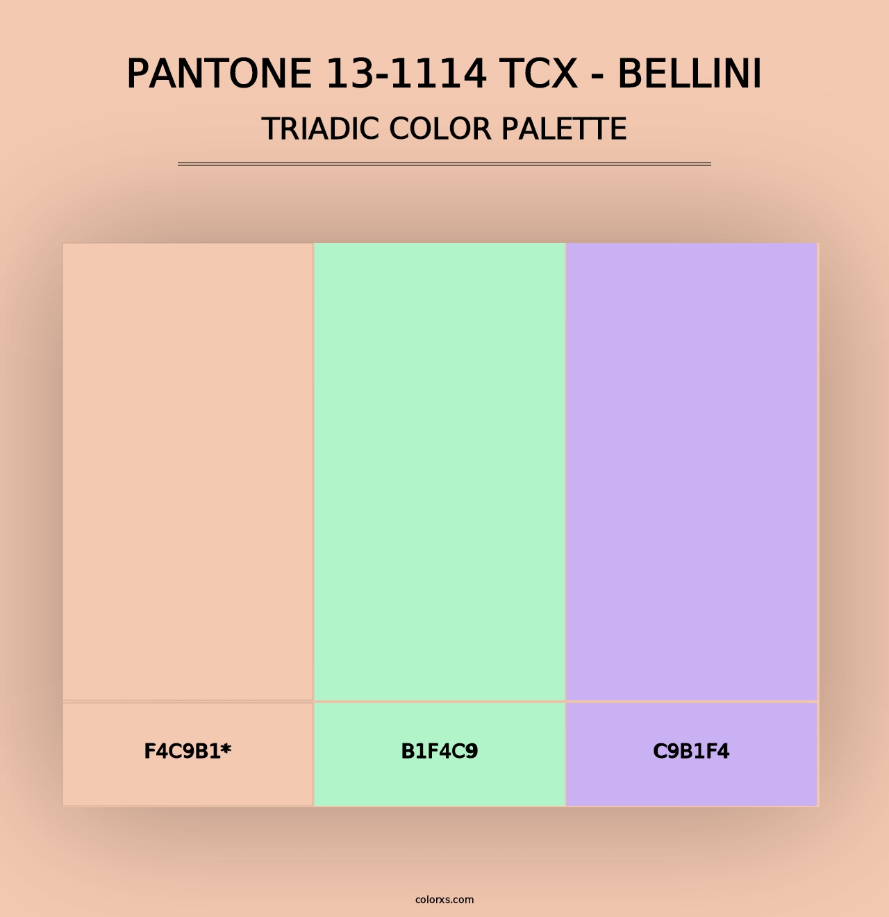 PANTONE 13-1114 TCX - Bellini - Triadic Color Palette