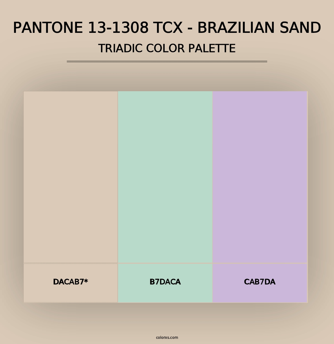 PANTONE 13-1308 TCX - Brazilian Sand - Triadic Color Palette