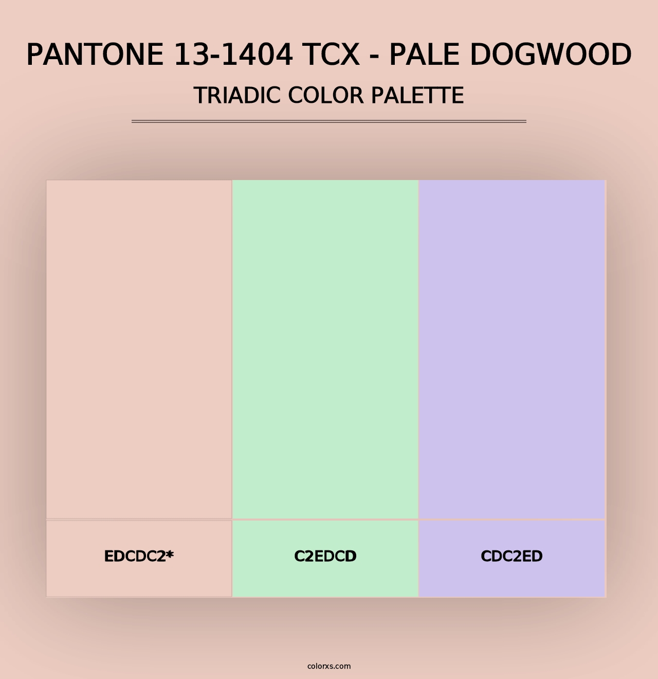 PANTONE 13-1404 TCX - Pale Dogwood - Triadic Color Palette