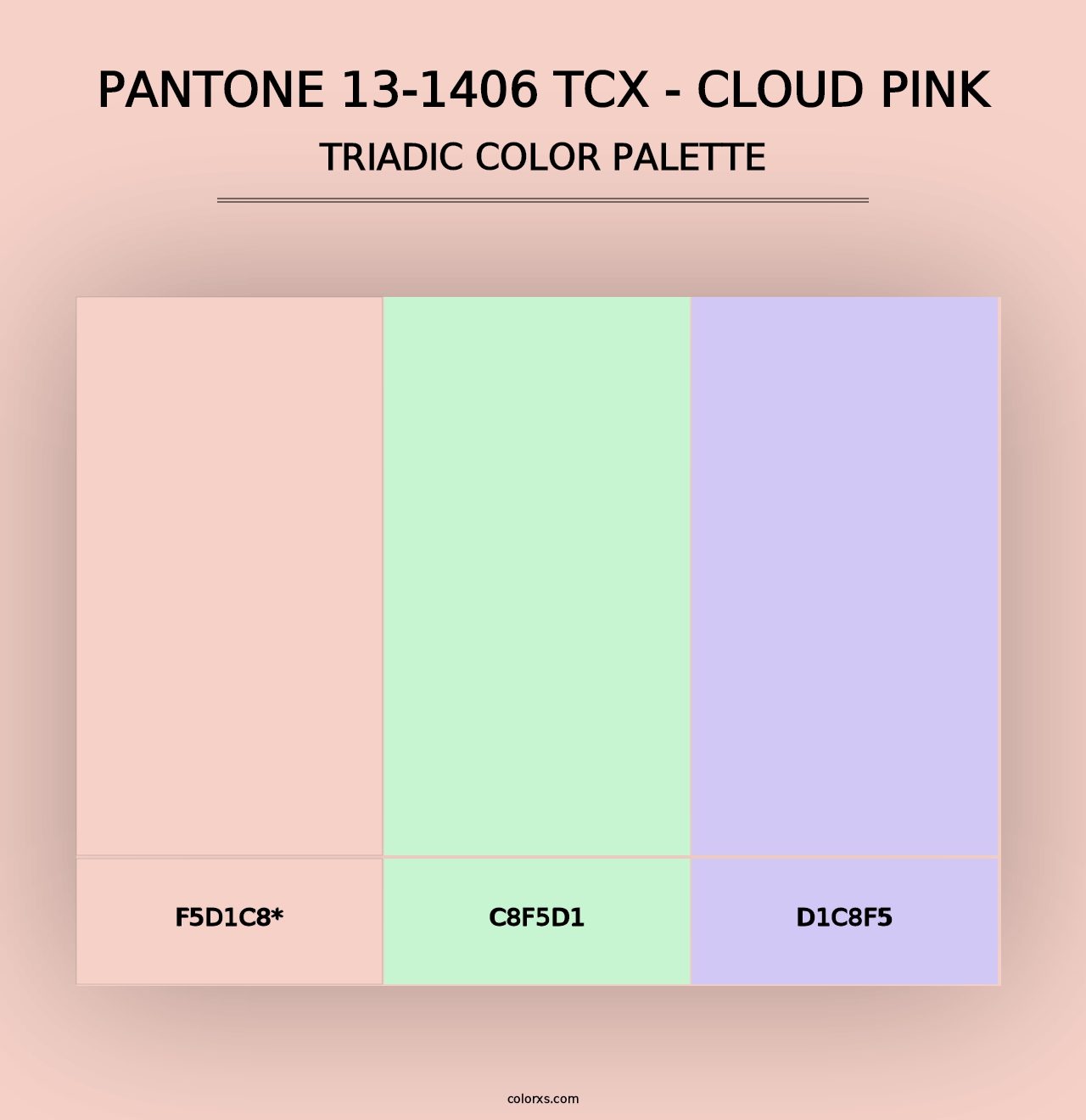 PANTONE 13-1406 TCX - Cloud Pink - Triadic Color Palette