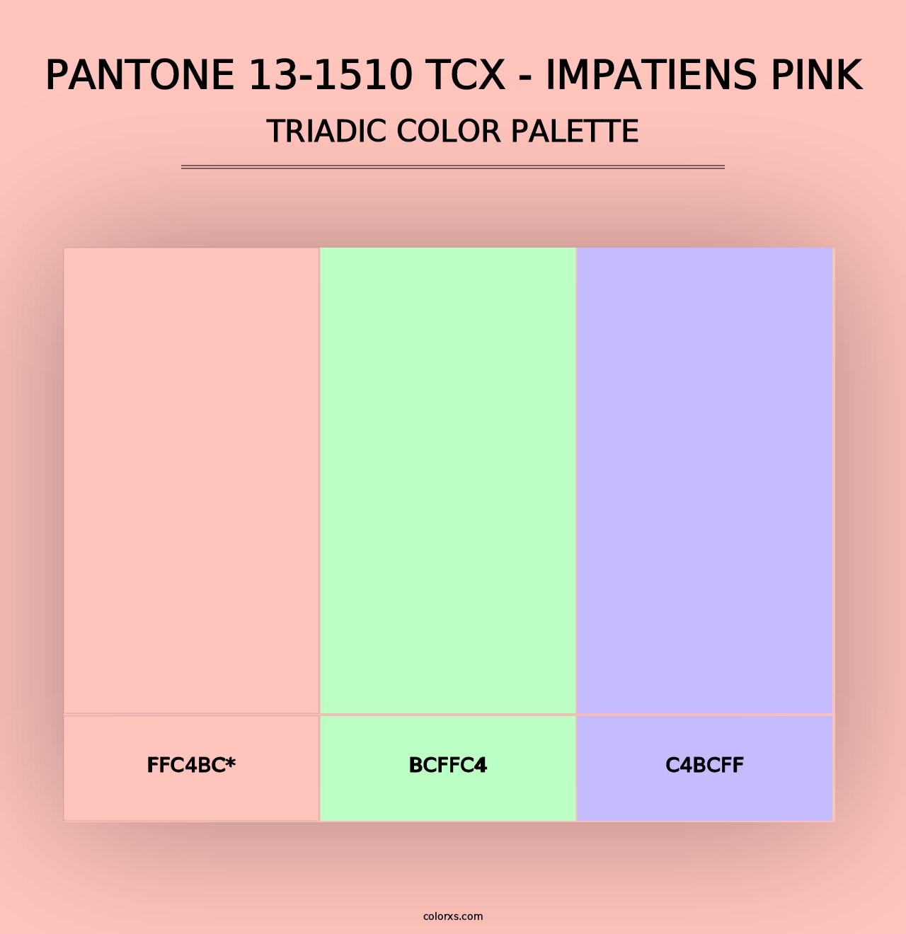 PANTONE 13-1510 TCX - Impatiens Pink - Triadic Color Palette