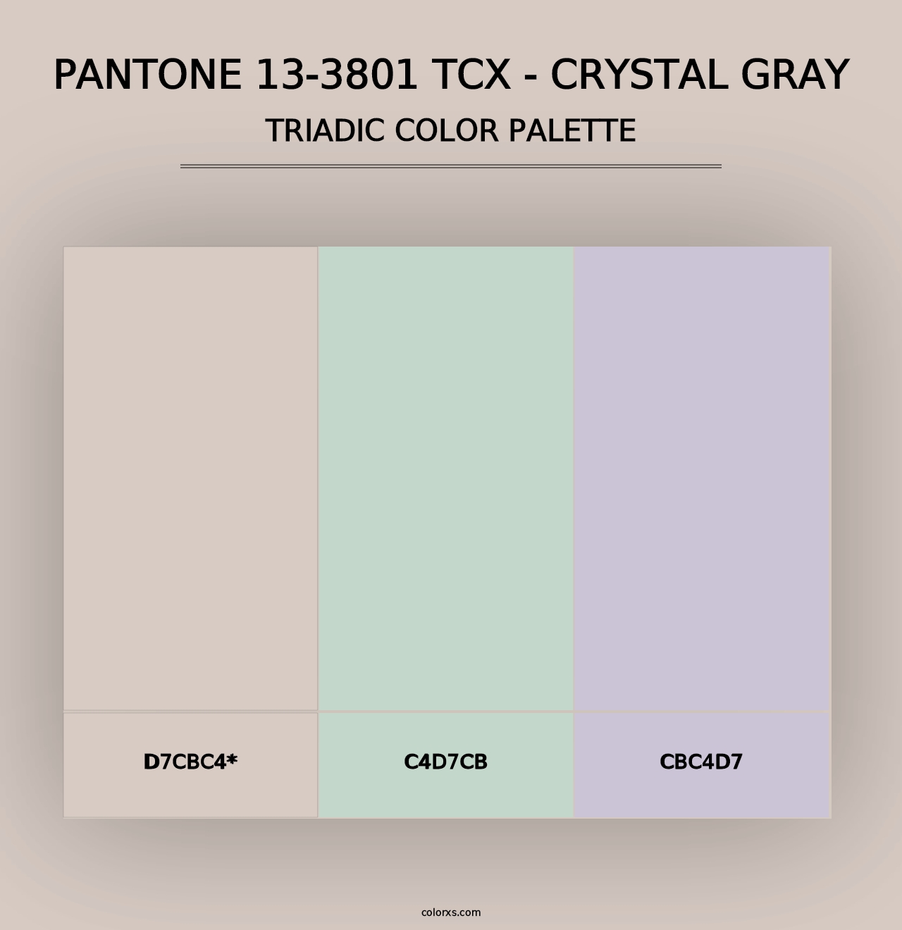 PANTONE 13-3801 TCX - Crystal Gray - Triadic Color Palette