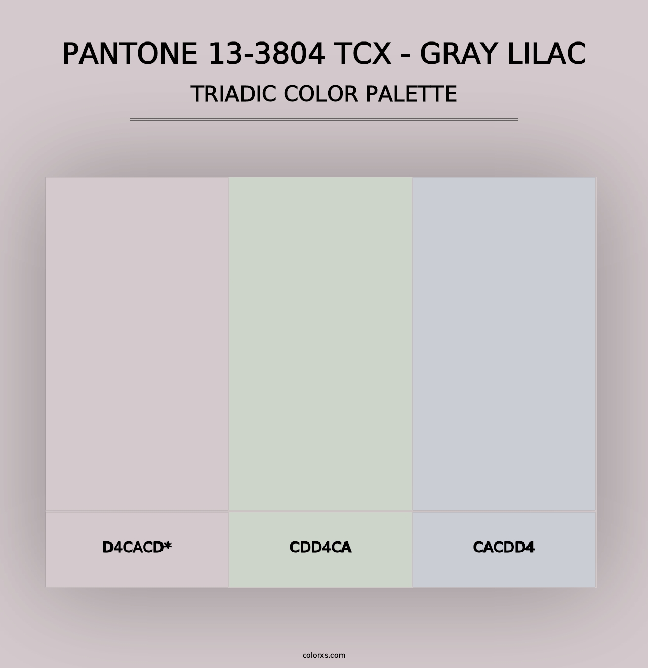 PANTONE 13-3804 TCX - Gray Lilac - Triadic Color Palette