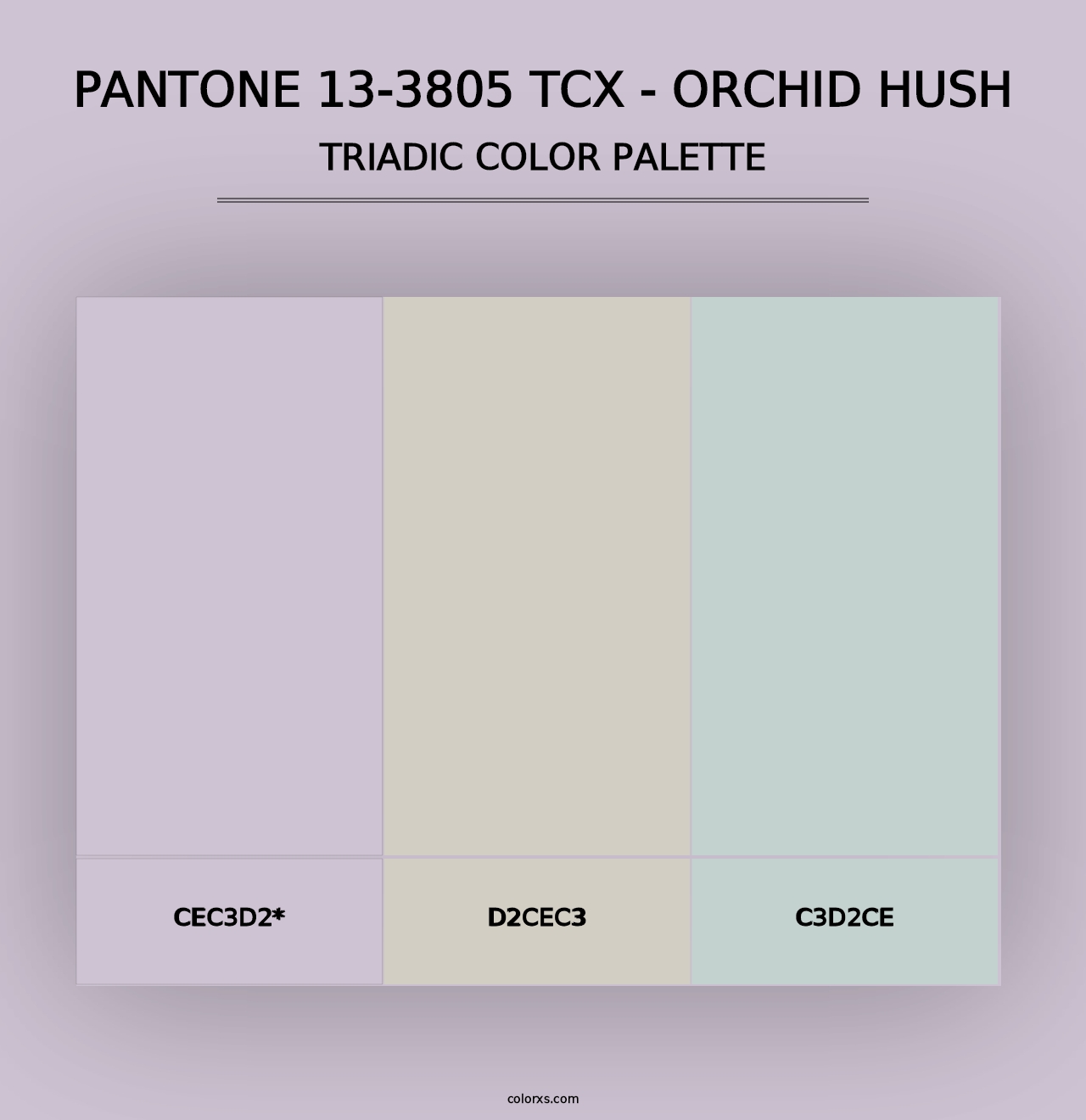 PANTONE 13-3805 TCX - Orchid Hush - Triadic Color Palette