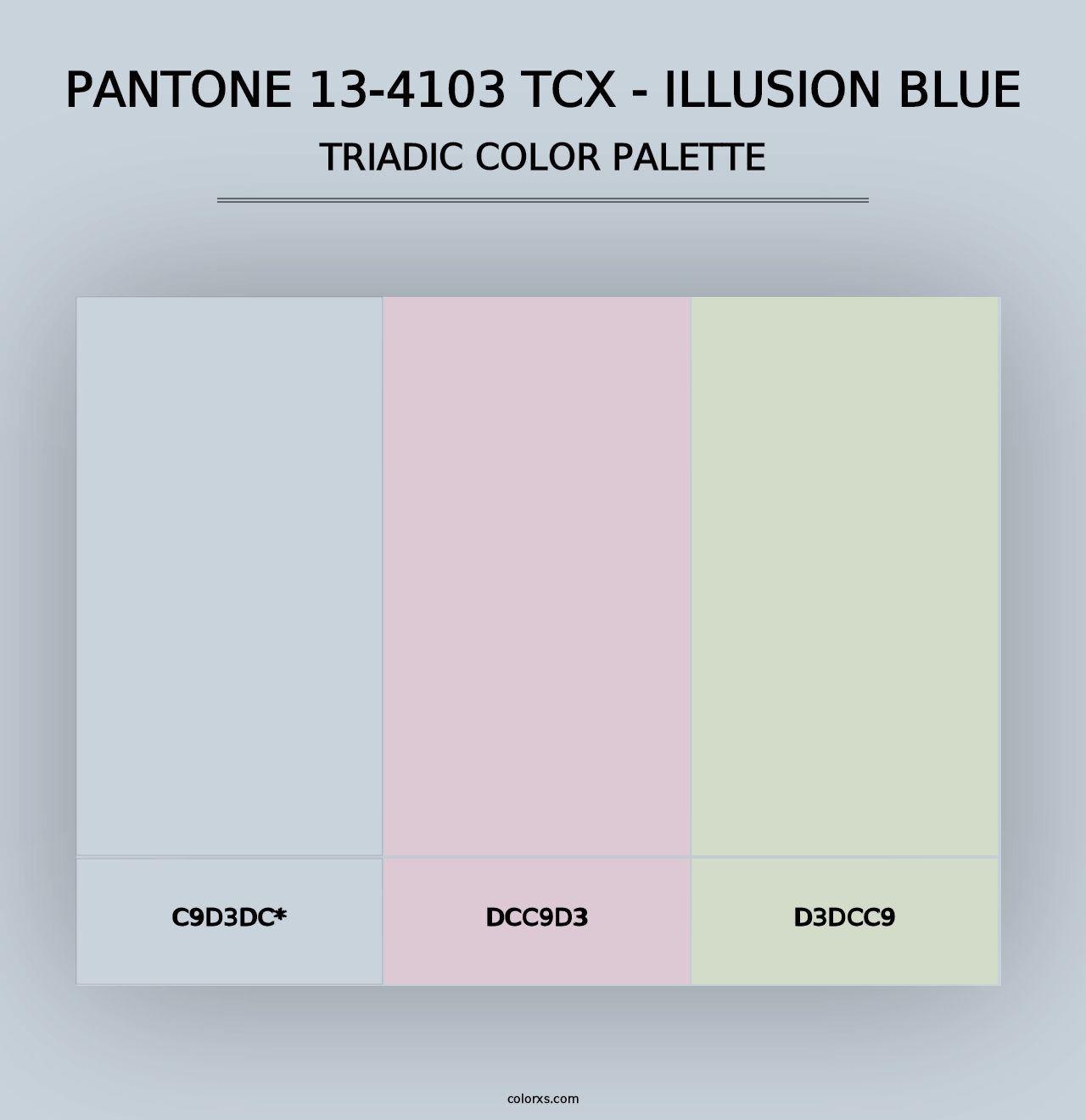 PANTONE 13-4103 TCX - Illusion Blue - Triadic Color Palette