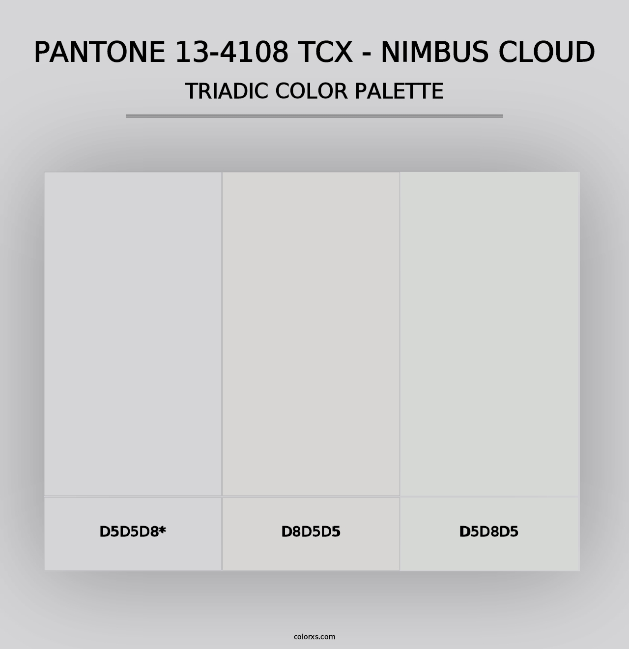 PANTONE 13-4108 TCX - Nimbus Cloud - Triadic Color Palette