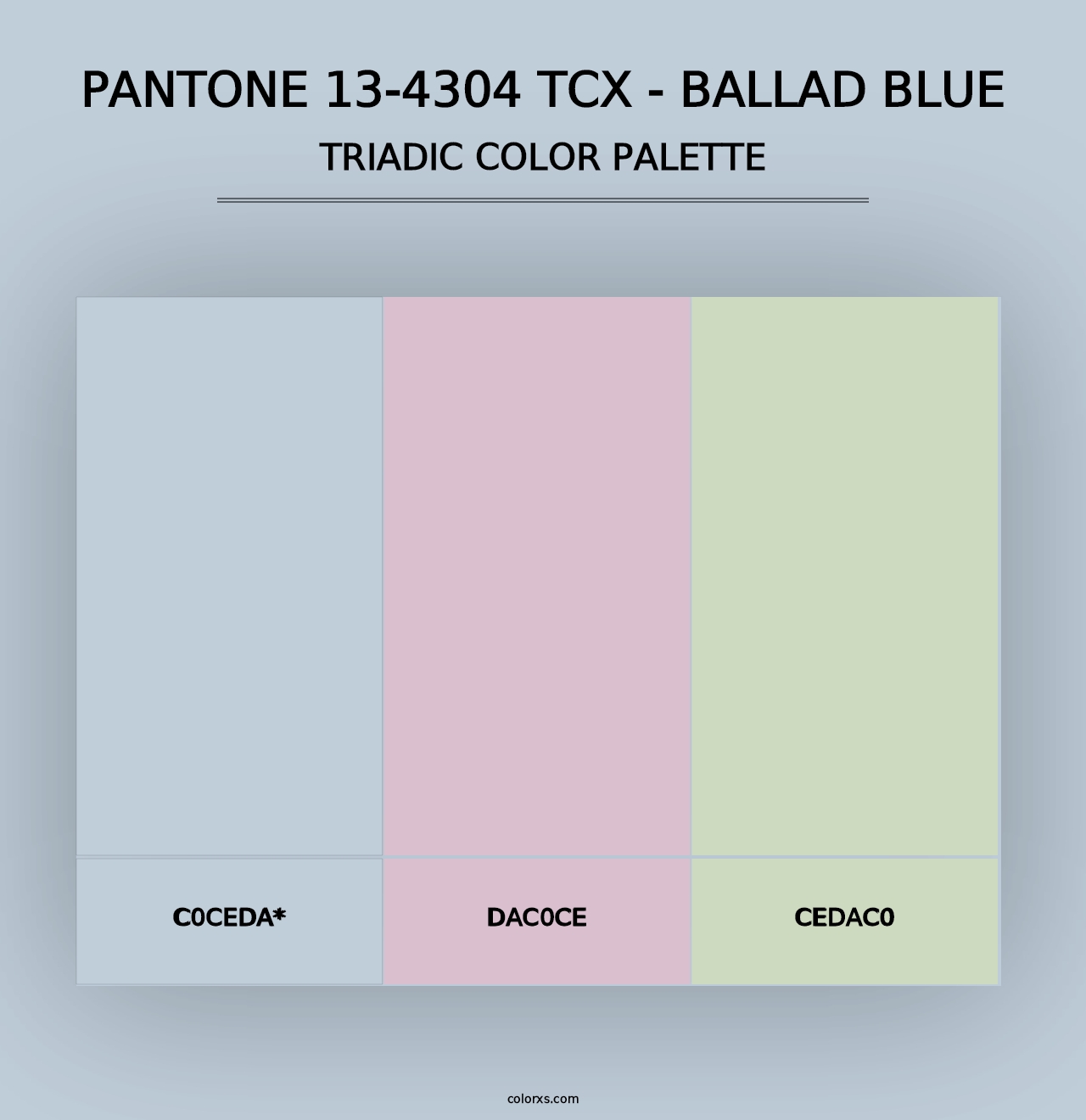 PANTONE 13-4304 TCX - Ballad Blue - Triadic Color Palette