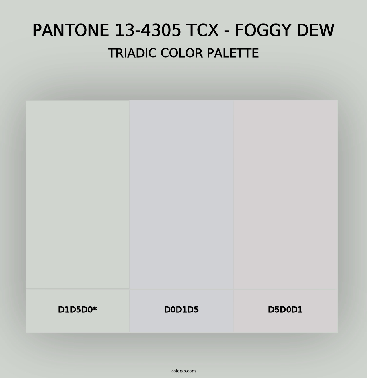 PANTONE 13-4305 TCX - Foggy Dew - Triadic Color Palette