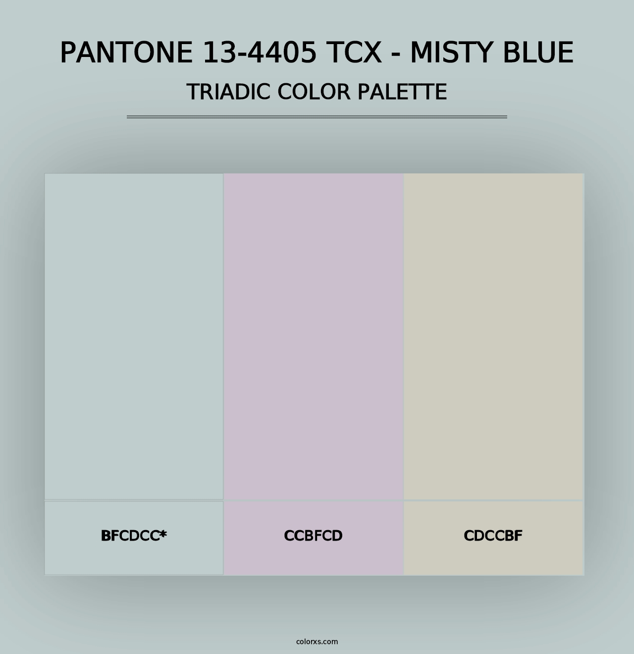 PANTONE 13-4405 TCX - Misty Blue - Triadic Color Palette