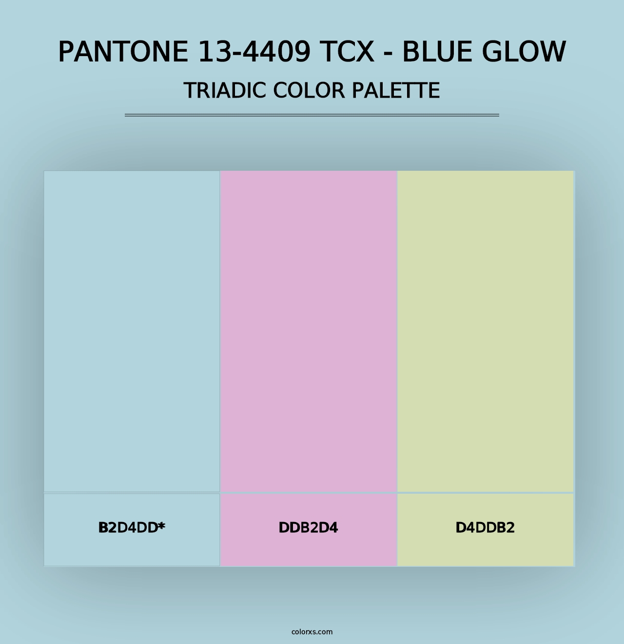 PANTONE 13-4409 TCX - Blue Glow - Triadic Color Palette