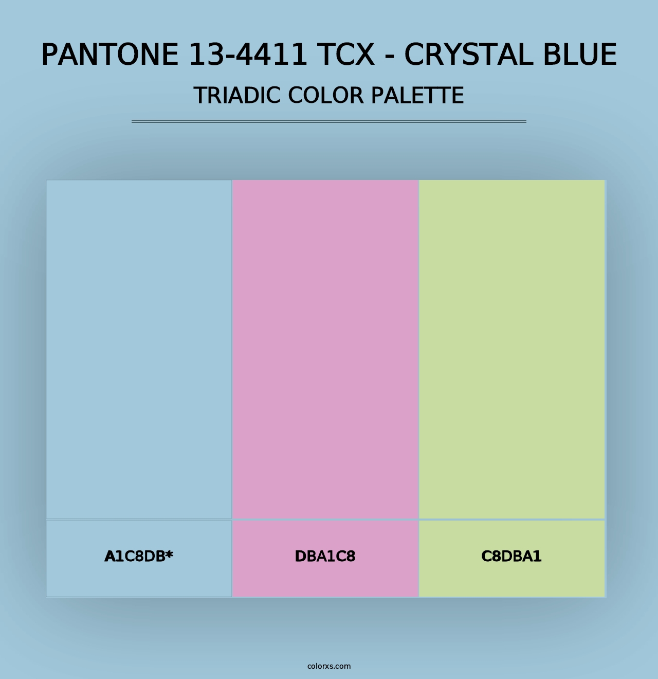 PANTONE 13-4411 TCX - Crystal Blue - Triadic Color Palette