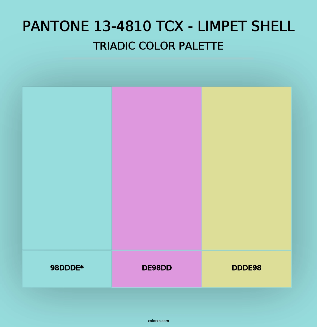 PANTONE 13-4810 TCX - Limpet Shell - Triadic Color Palette