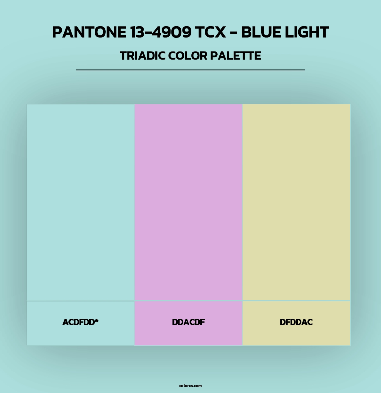 PANTONE 13-4909 TCX - Blue Light - Triadic Color Palette