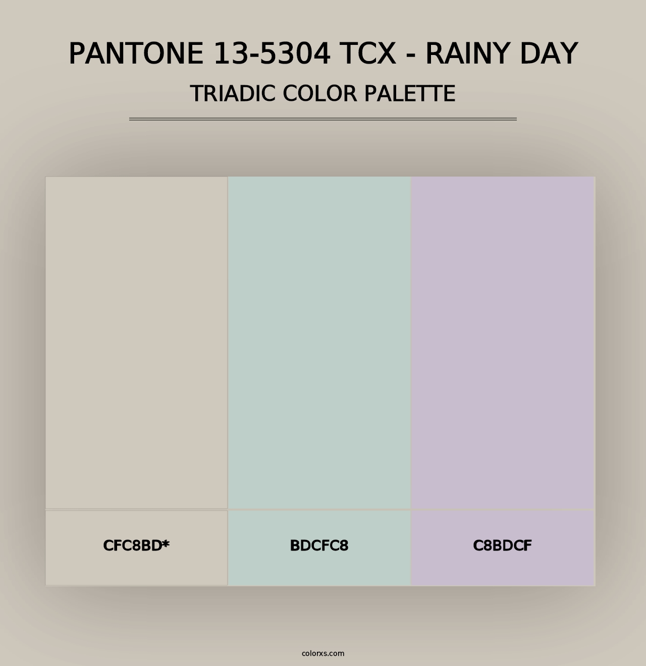 PANTONE 13-5304 TCX - Rainy Day - Triadic Color Palette