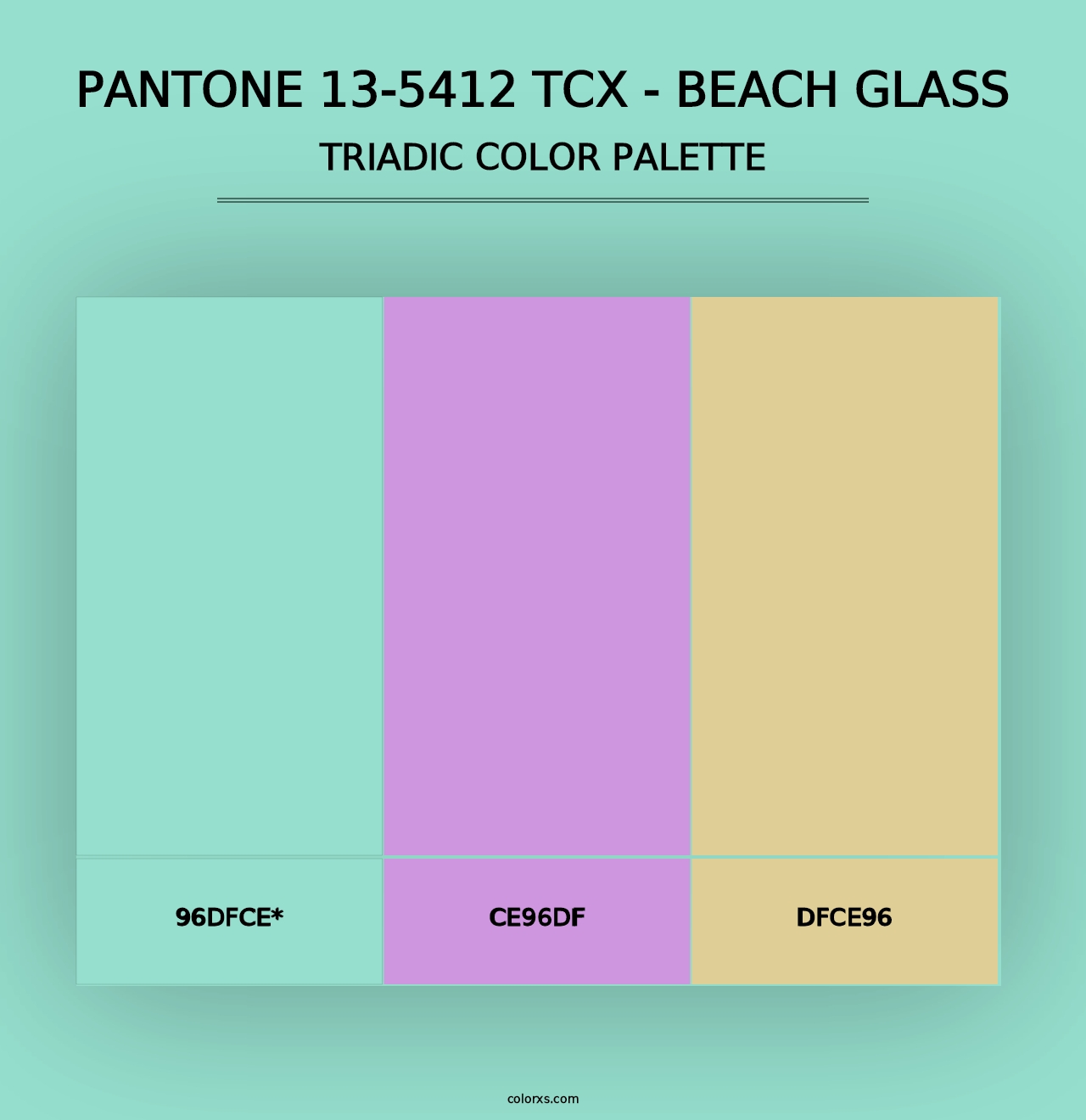 PANTONE 13-5412 TCX - Beach Glass - Triadic Color Palette