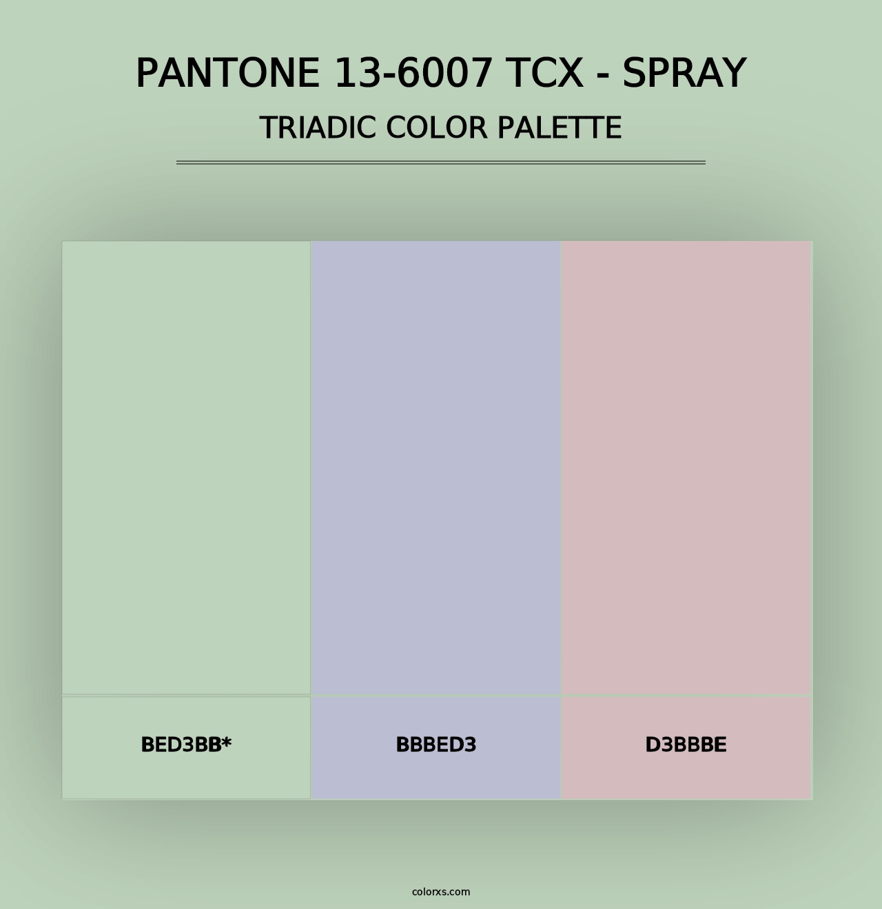 PANTONE 13-6007 TCX - Spray - Triadic Color Palette