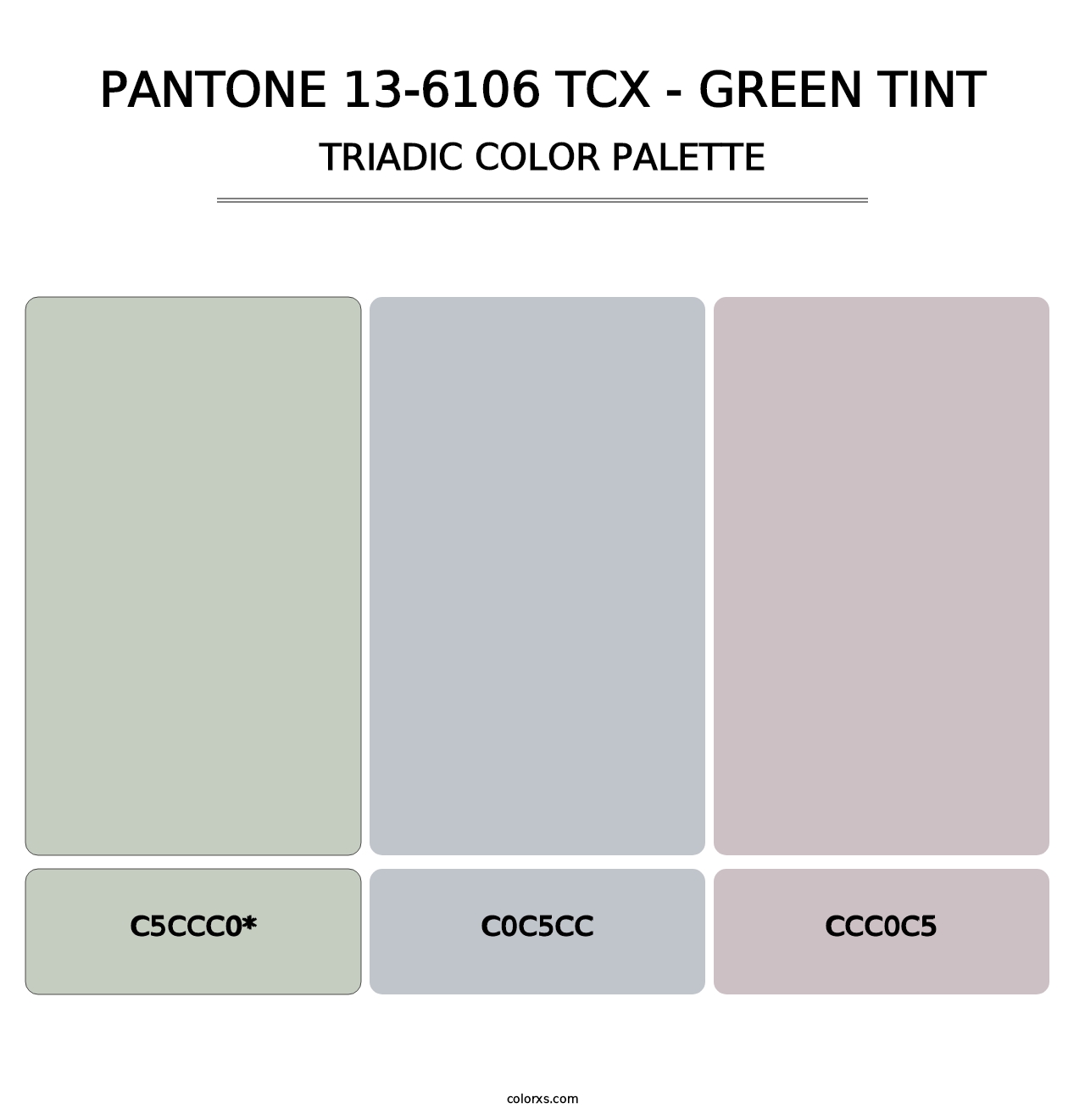 PANTONE 13-6106 TCX - Green Tint - Triadic Color Palette